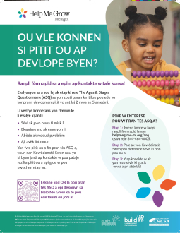 Thumbnail image of Help Me Grow ASQ Flyer - Haitian Creole